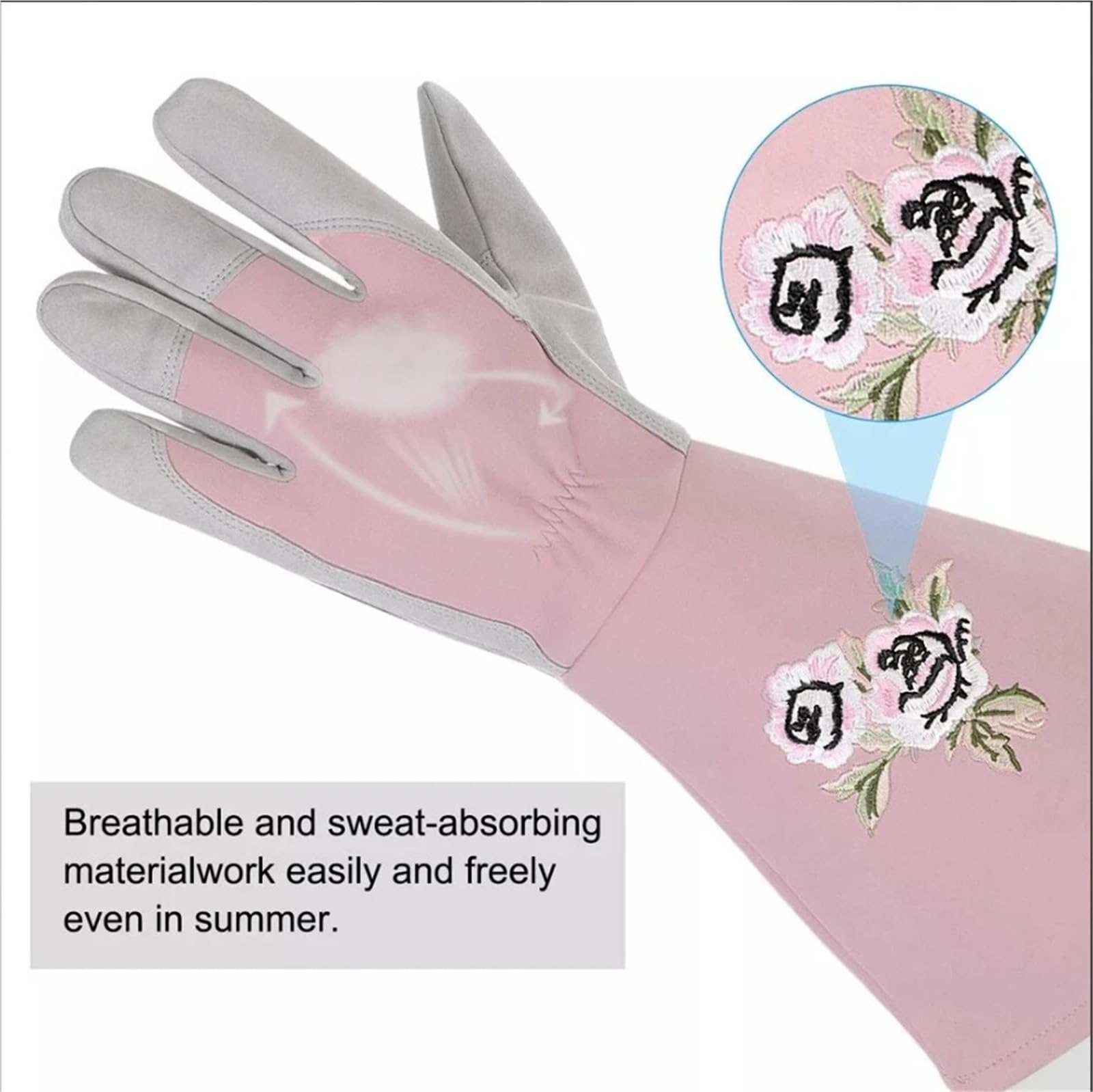 Generico Guanti da giardinaggio extra lunghi rosa da donna, guanti da lavoro in tessuto Oxford resistenti alle spine(Purple-S)