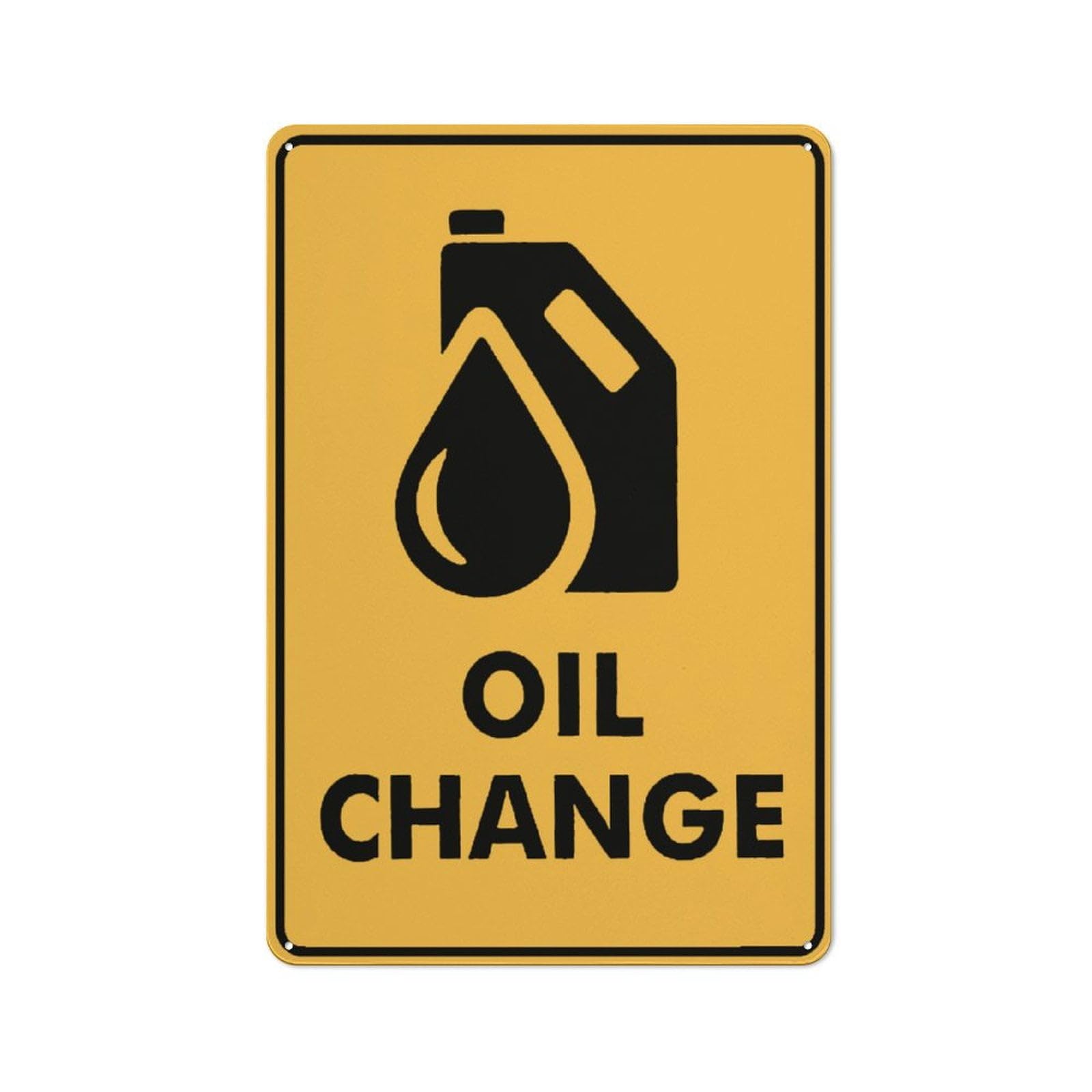 peiyeety Oil Change Sign For Business - 8"x12" Rust Free Aluminum UV Printed, 4 Pre-Drilled Holes, Durable Weatherproof