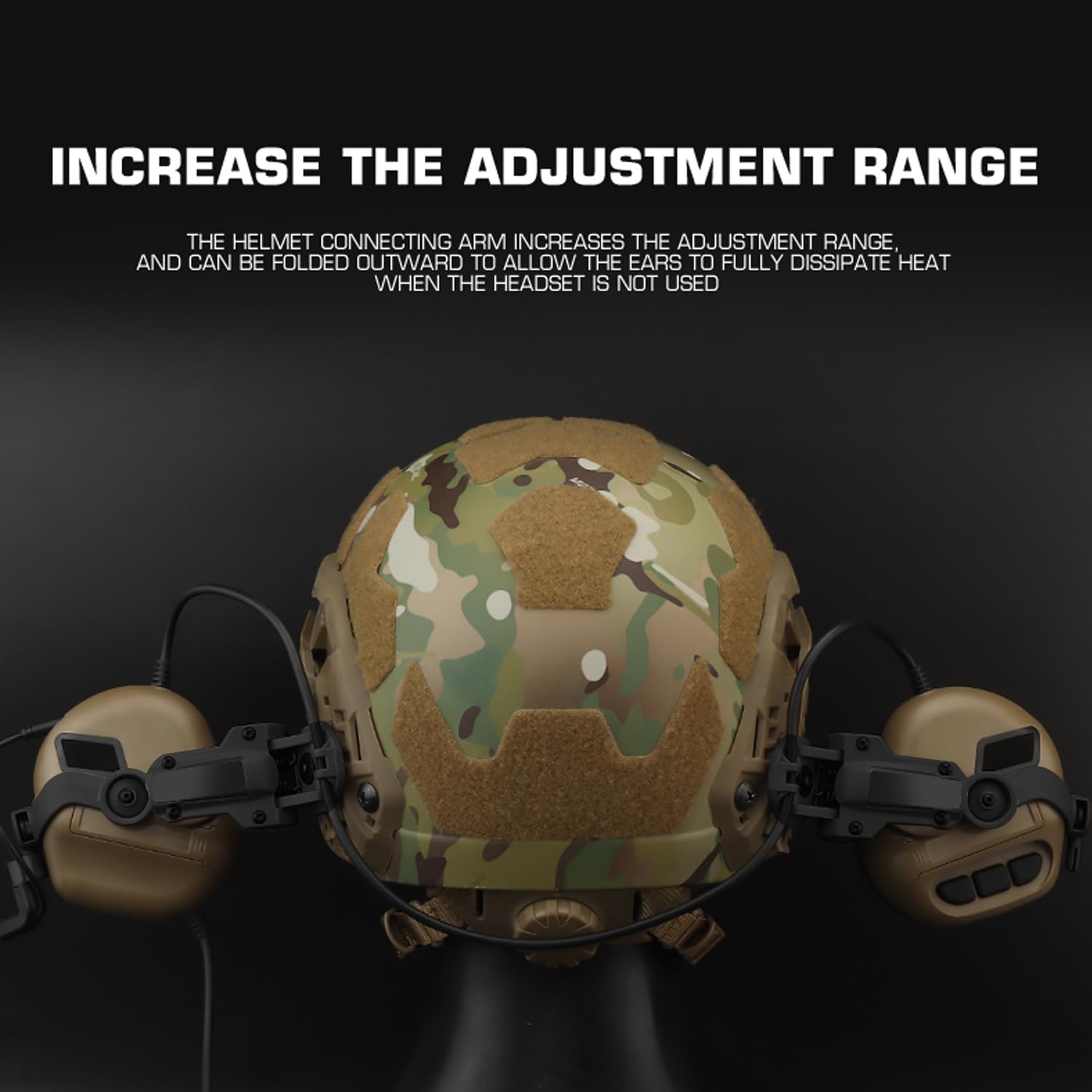 Zhongren Casque Rapide ARC Rail Adapter Tactique Pickup Headset Suspension Casque Support Multi-Angle Rotation pour Ops Core ARC & Team Wendym-Lok Rail, Support pour Casque de Chasse