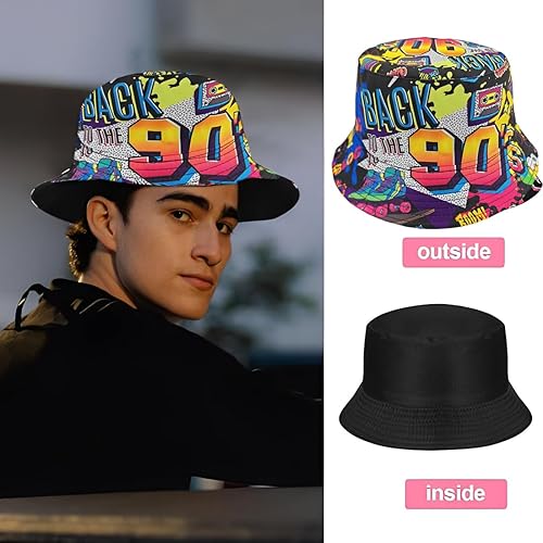 Miniatura 4 de Sombrero de pescador retro para hombres y mujeres, estilo de los años 80 y 90, sombrero de pescador para uso al aire libre y casual