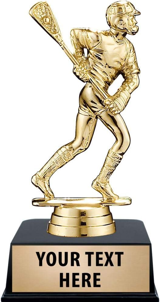 Crown Awards Lacrosse Trophies with Custom Engraving, 6" Personalized Boys Lacrosse Trophy On Black Base Prime