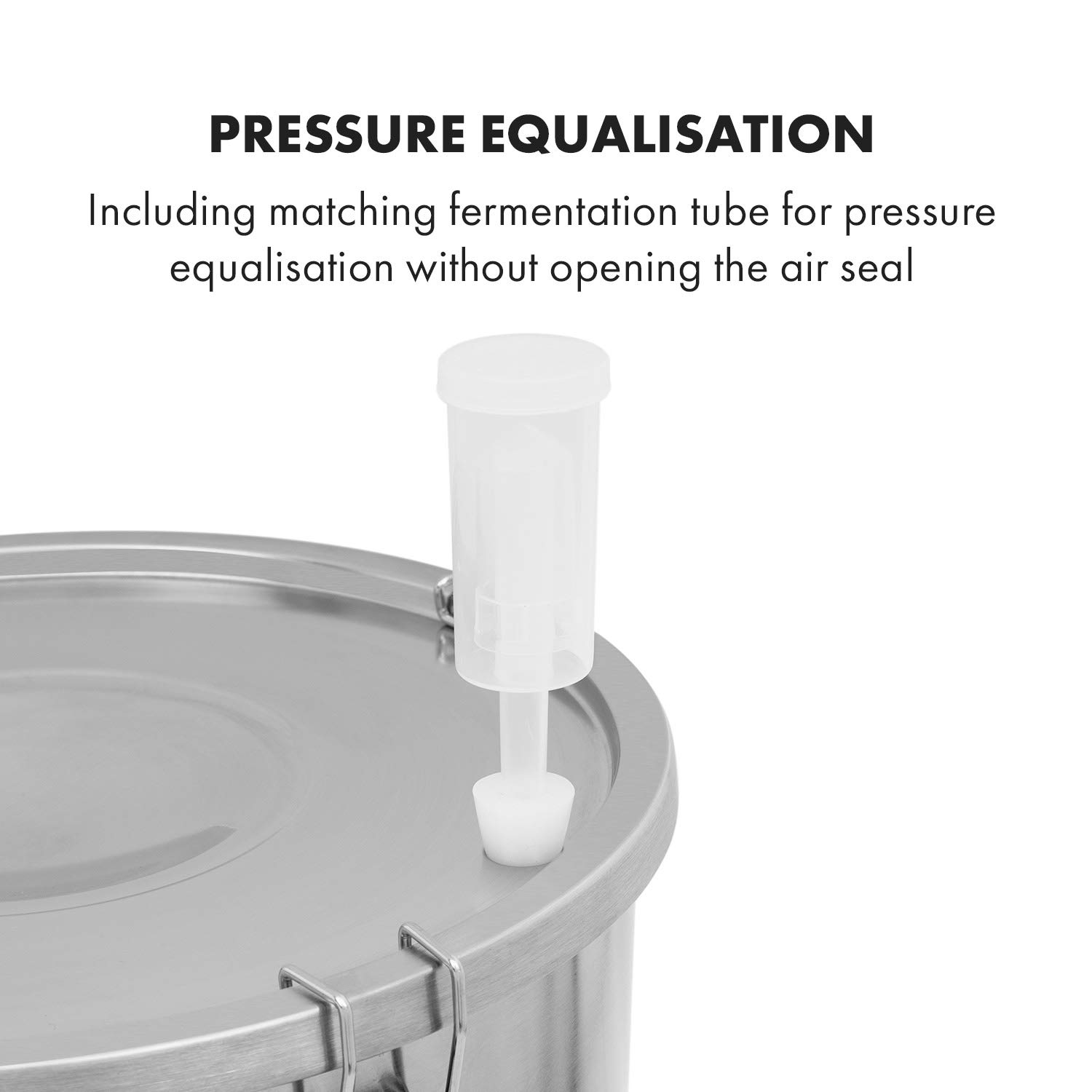 Klarstein Gaerkeller Pro - Tanque de maceración y caldera de fermentación, 30 litros, Acero inoxidable 304, Termómetro hasta 40 °C, Tapa con 4 ganchos, Espiral de refrigeración, Plateado