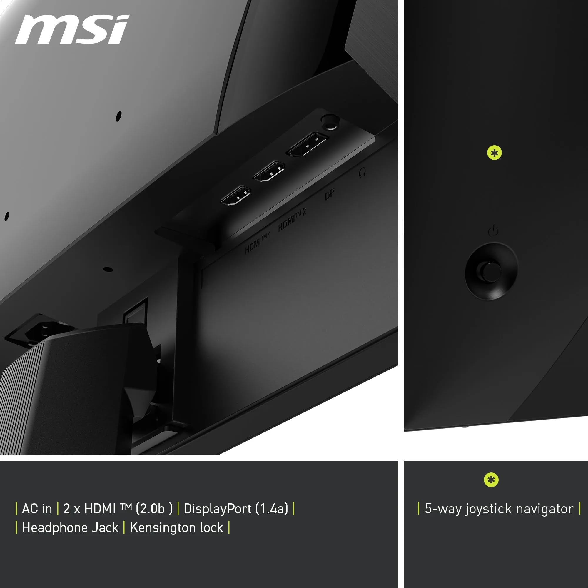 MSI MAG 255XF Écran Gaming 24.5" FHD | Dalle Rapid IPS 1920x1080, 300Hz, 0,5ms, compatible VESA, HDMI, DisplayPort, Adaptive-Sync
