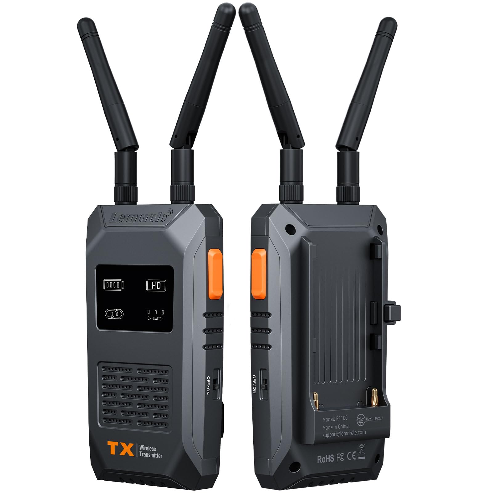 Lemorele Transmisor y Receptor HDMI Inalámbrico con Salida en Bucle, Transmisión 5G HDMI Compatible con hasta 4 receptores, Alcance 200M，para conectar portátiles, videocámaras a HDTV/monitores