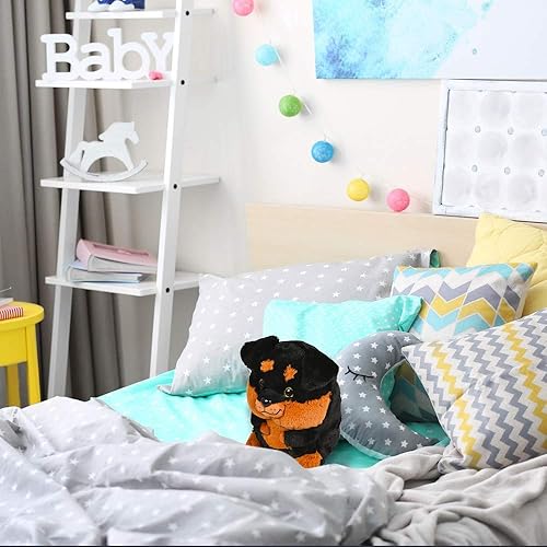 Miniatura 5 de ArtCreativity Belly Buddy Rottweiler, perro de peluche de 9 pulgadas, súper suave y tierno, bonita decoración de guardería, el mejor regalo para