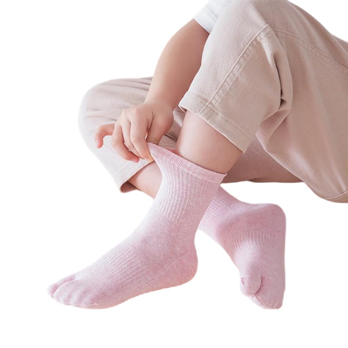 Tabi Lot de 6 paires de chaussettes de sport en coton à bout fendu pour enfants filles garçons de 2 à 15 ans