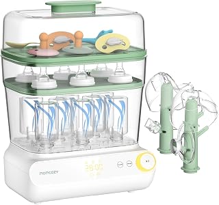 Momcozy 3-Layer Large Bottle Sterilizer Dryer: Fast Sterilize & Dry, Universal Fit for Bottles & Pumps, Touch Screen
