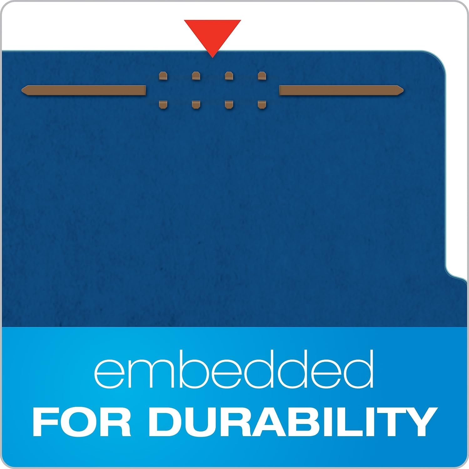 Globe-Weis/Pendaflex Colored Classification Folders, 2/5 Cut Tab, 1 Divider, 2-Inch Embedded Fasteners, Letter Size, Dark Blue, 10 Folders Per Box (23732)