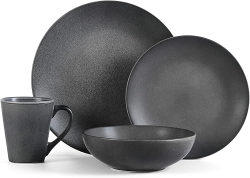 Miniatura 9 de Stone  Lain Grao - Juego de vajilla de cerámica de 16 piezas color gris