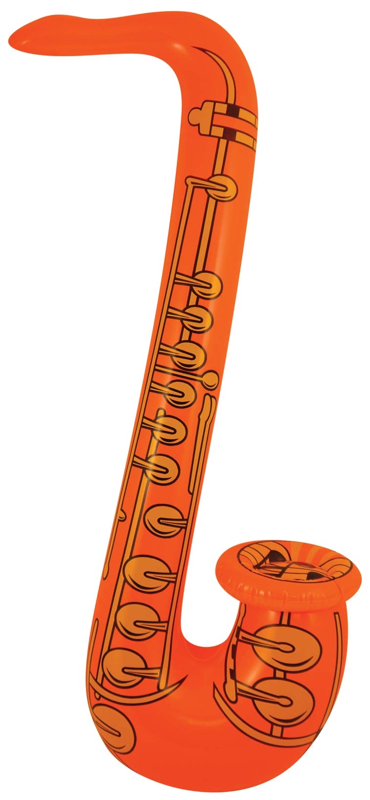 1 x Fancy Dress Party Inflatable 75cm Coloured Jazz Saxaphone Orange