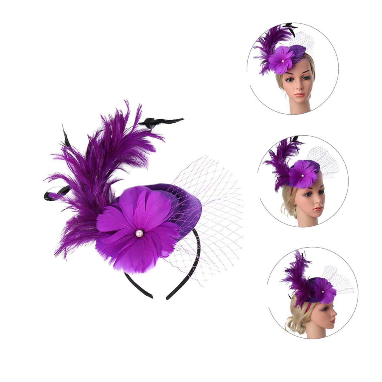 Mikinona 2pezzi Fascinator Cappello Mini per Cerimonie per Matrimoni e Accessorio per