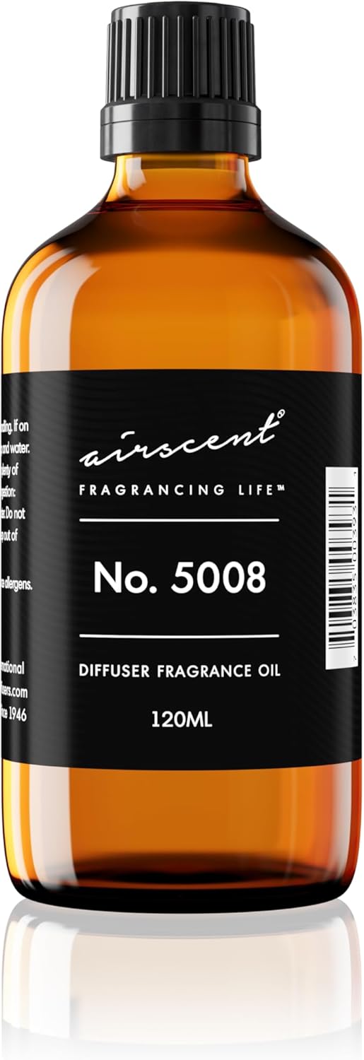 AirScent Diffuser Oil Inspired by Tobacco Vanille Perfume - No. 5008 Perfume Dupe - Fragrance Oil Blend for Ultrasonic and Waterless Diffusers and Crafting - 120 ml, 4 fl oz Glass Dropper Bottle
