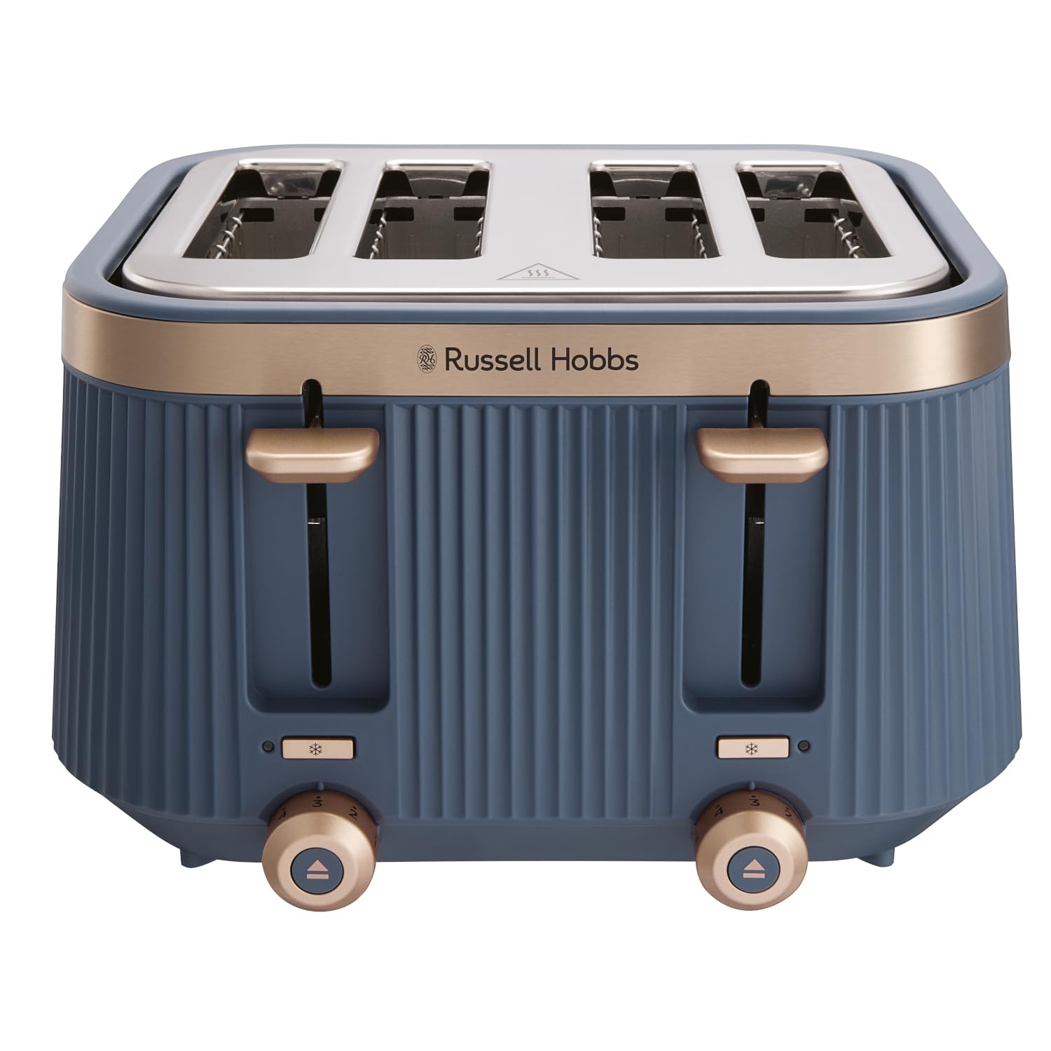 Russell Hobbs 4 Slice Toaster, Brontë, Stylish Matte Design with Chrome Accents, Extra Wide Slots, 6 Browning Levels, Lift & Look Function, Removable Crumb Tray, 1960W, Navy
