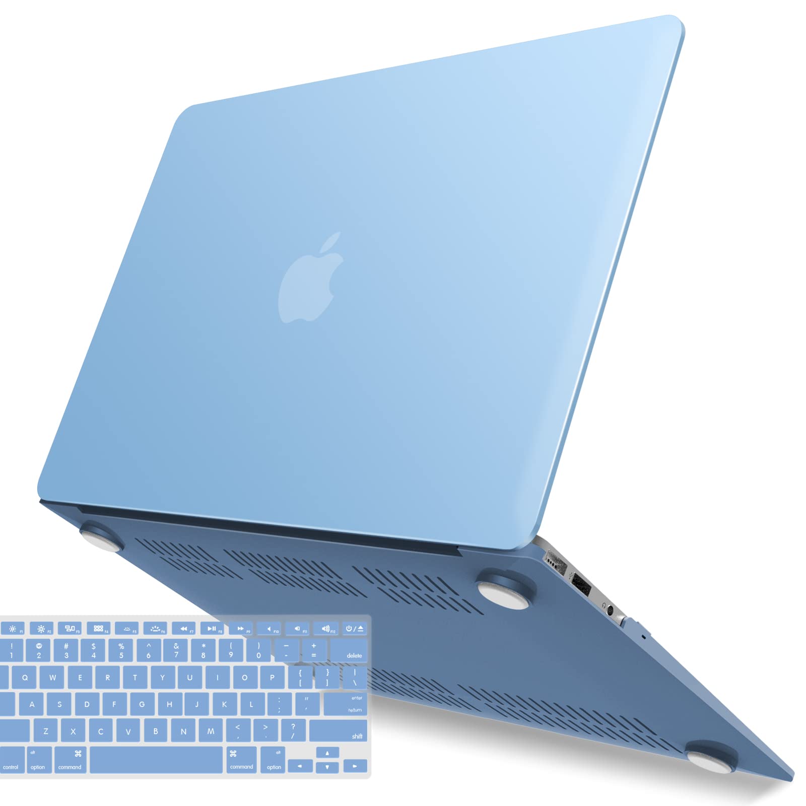 IBENZER Compatible with Old Version MacBook Air 13 Inch Case (2010-2017 Release). Models: A1466 / A1369, Plastic Hard Shell Case with Keyboard Cover for Mac Air 13, Airy Blue, A13ARBL+1A