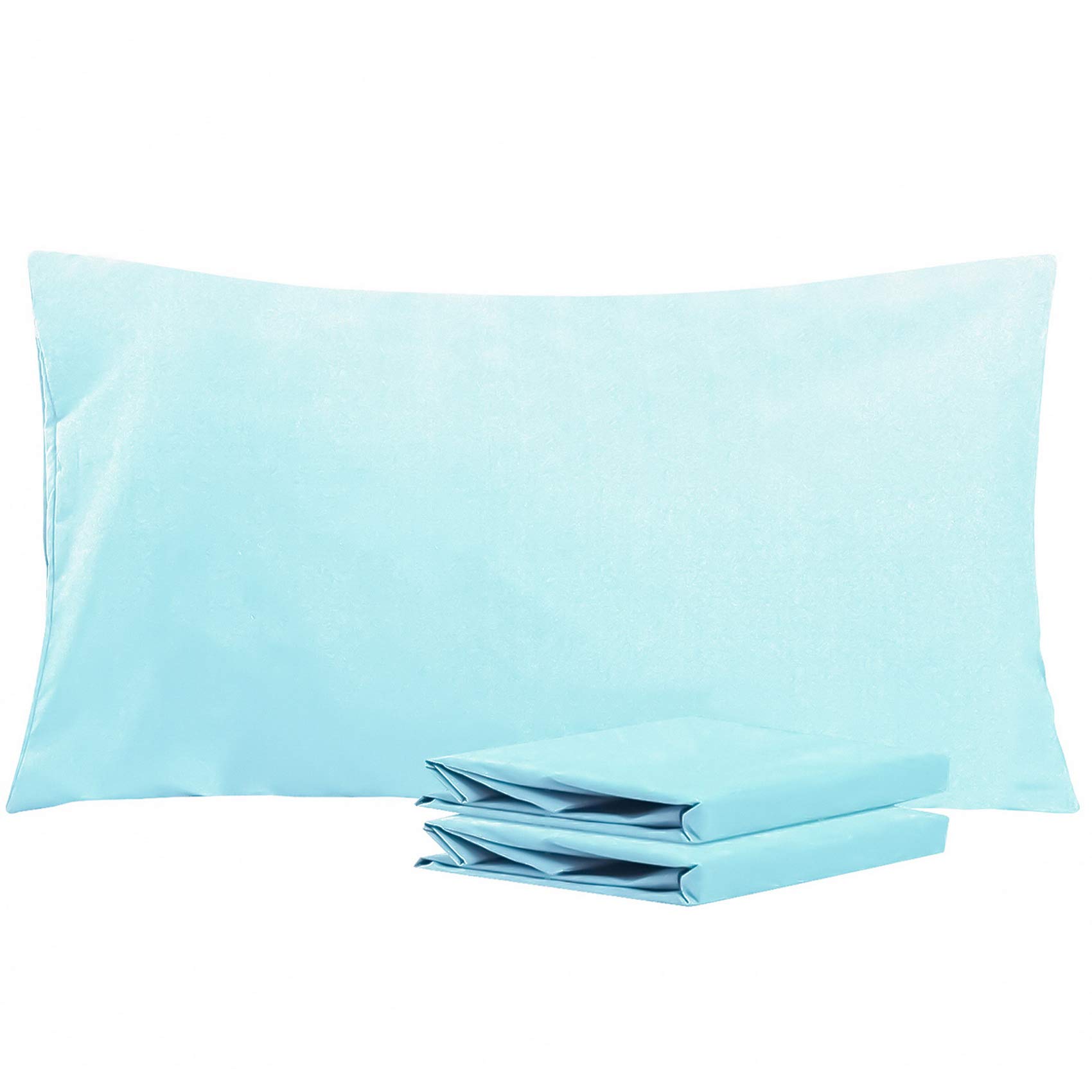 NTBAY California King Microfiber Pillowcases, 2 Pack, 20 x 40, Aqua | Soft Brushed Microfiber with Envelope Closure, Set of 2 California King 20 x 40 Inch Pillowcases, Pillow Inserts Not Included