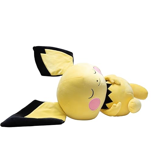 Pokemon Pichu Sleeping Plush - 18-Inch Premium Plush in Sleeping Pose - Pichu