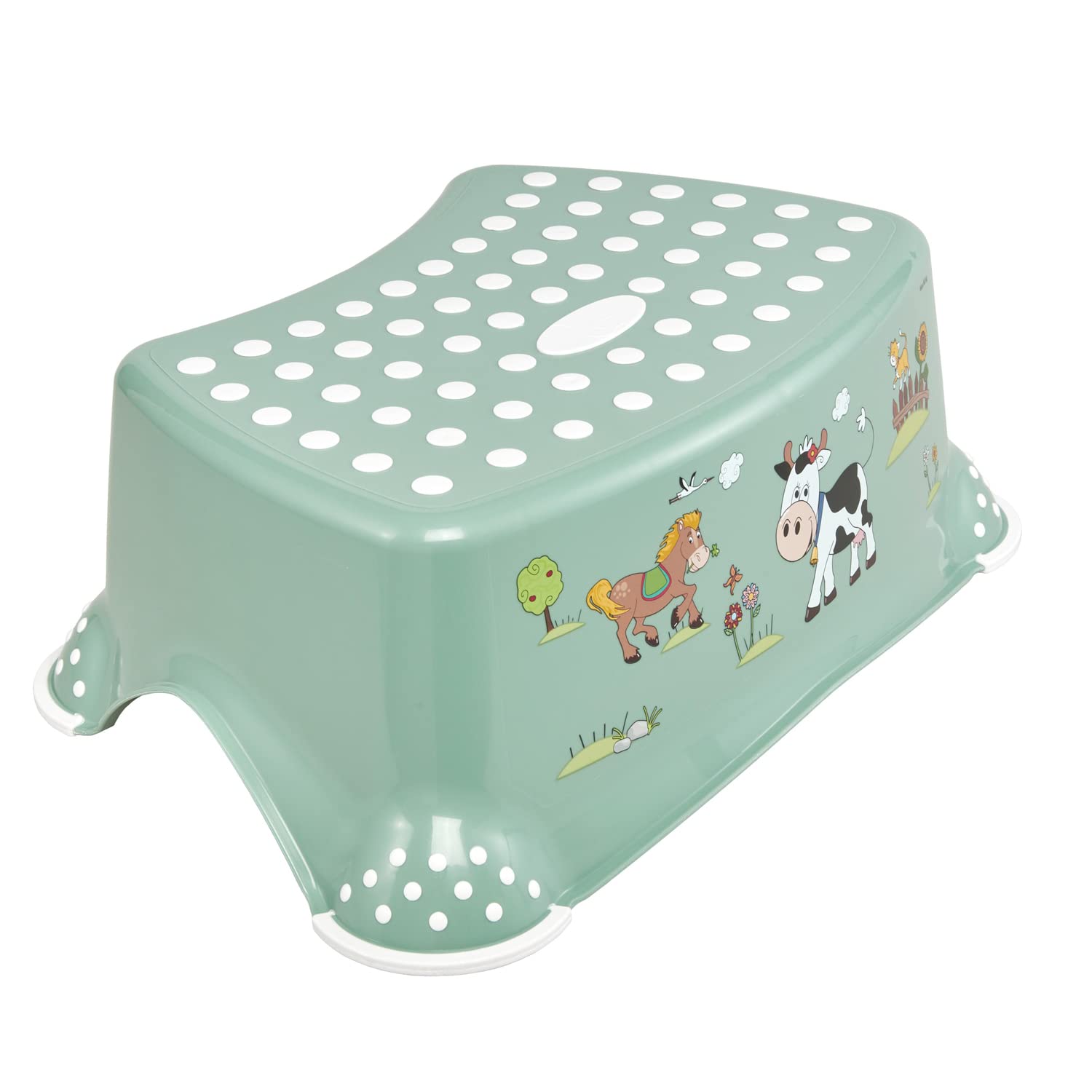 keeeper Funny Farm Stool, From 3 to 14 years old, Non-slip, Tomek, Nordic Green