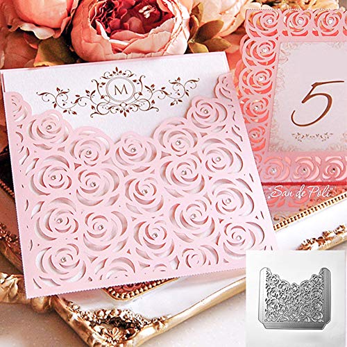 Huhuswwbin Troqueles de corte de metal, marco de rosa, troqueles de corte de metal,herramienta de repujado para hacer tarjetas, álbumes de recortes, bricolaje, papel de álbum