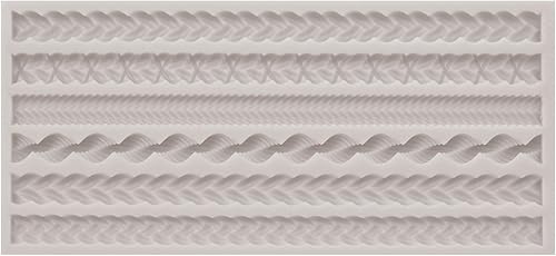 Miniatura 9 de Moldes de fondant de cuerda de punto, moldes de corteza de pastel de silicona, cuerda de cáñamo, borde de pastel de chocolate para hornear,