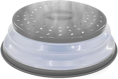 Miniatura 1 de Cubierta plegable para microondas con ventilación de vapor, apta para lavavajillas, sin BPA (gris)