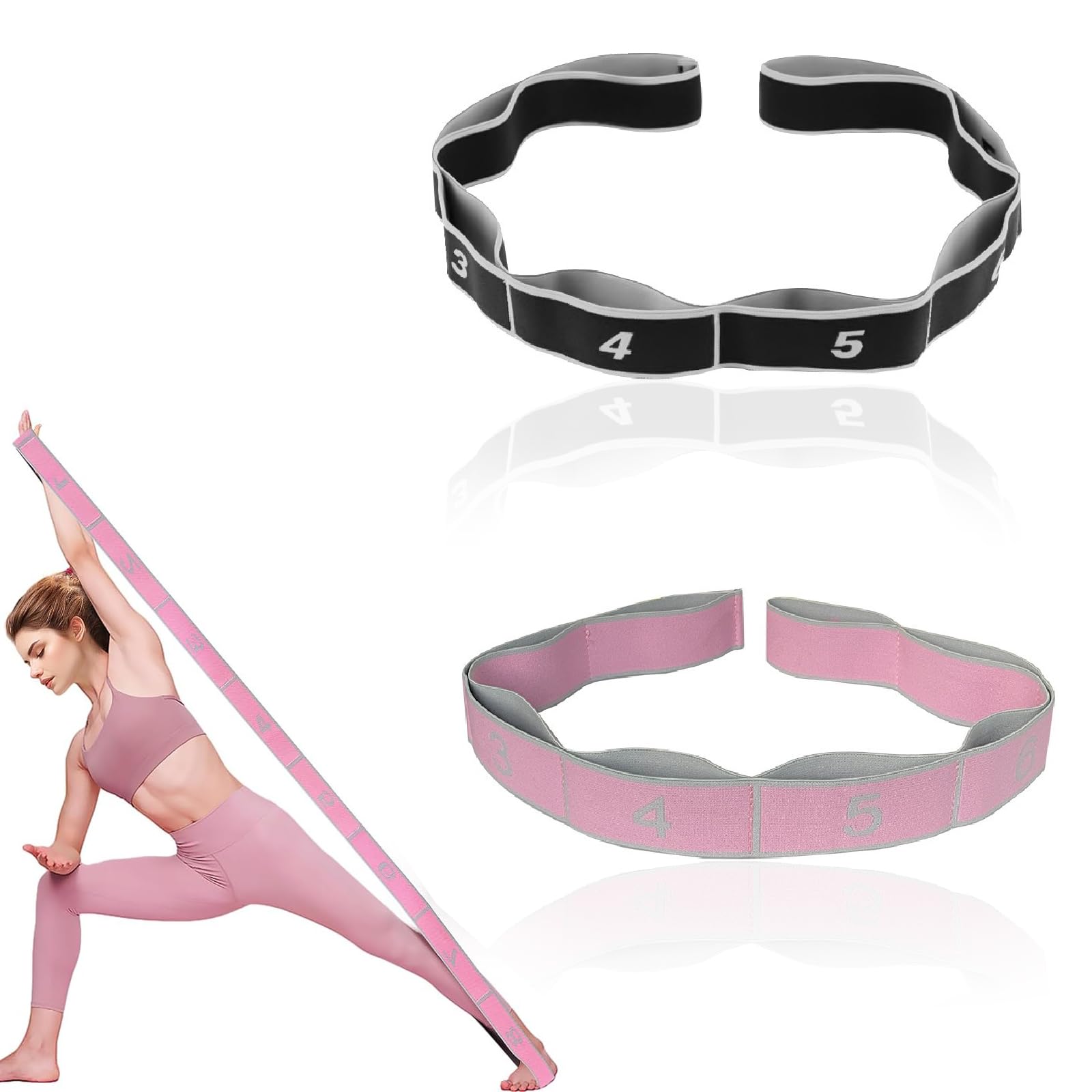 2 stuks yoga stretchband, zeer elastische riem