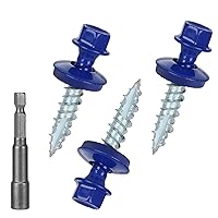 Vista 36 de Tornillos para techos de metal de 10 x 2 pulgadas, tornillo para techo de chapa metálica con cabeza hexagonal con arandela EPDM para techos