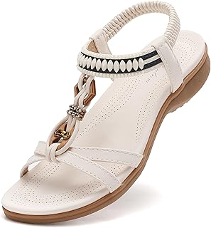 Womens Sandals Comfort Arch Support Sandals Summer Walking Shoes Casual Ankle Elastic Flip Flops Shoes