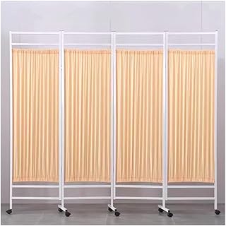 Mampara de privacidad médica con ruedas, mampara divisora de ambientes plegable y enrollable, mamparas de privacidad para oficina, habitación, restaurante, hospital (color: amarillo, tamaño: