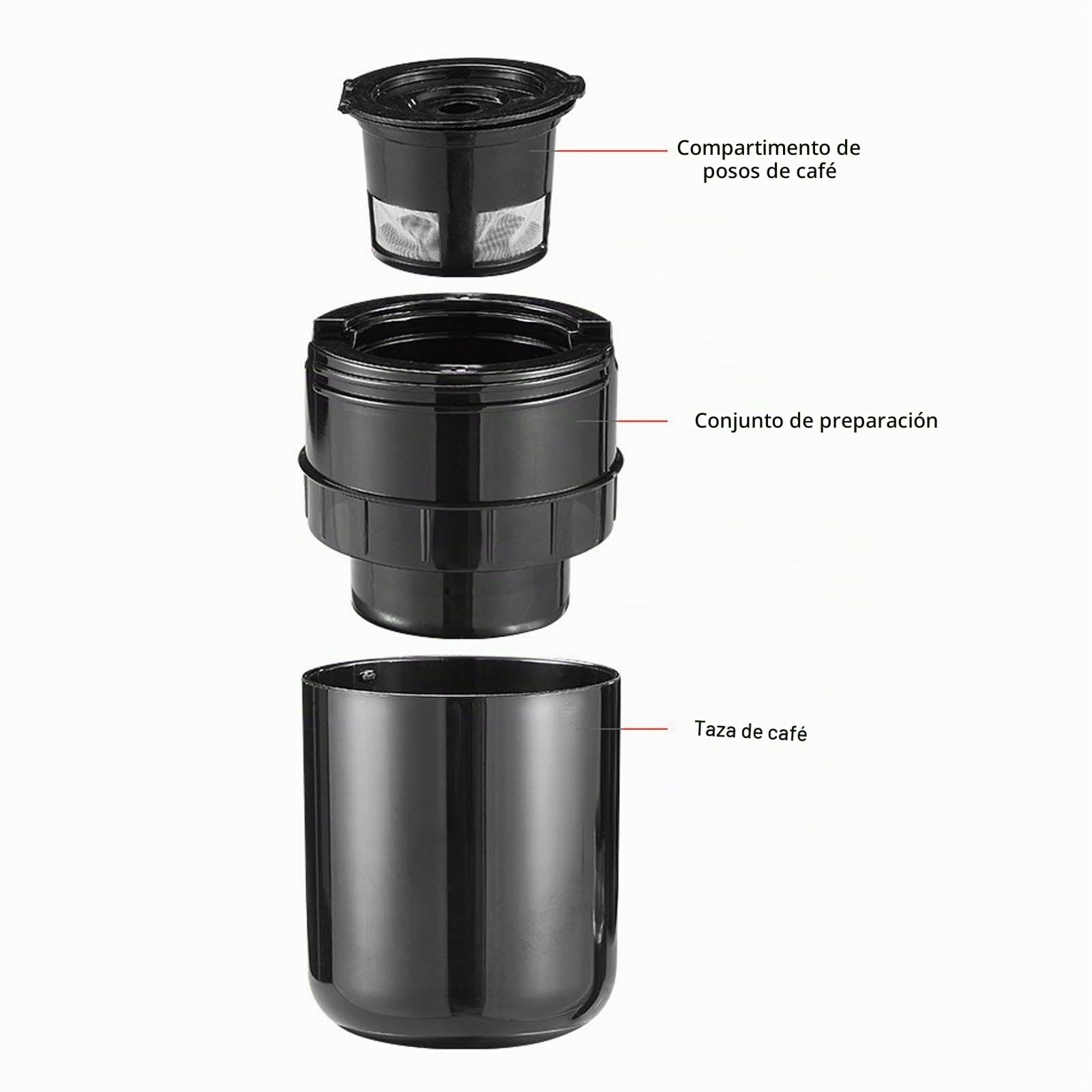 Cafetera Portátil Capsulas Espresso 2 en 1 Mini Máquina de Café Espresso con Batería de 1200 mAh Recargable para Viajes y Camping, para Cápsulas Americano K Cup