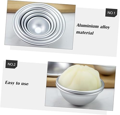 Miniatura 7 de DOITOOL Molde de aluminio para tartas hemisferio, molde de media bola, molde para tartas hemisferios, postres, pudín, para hornear, molde de