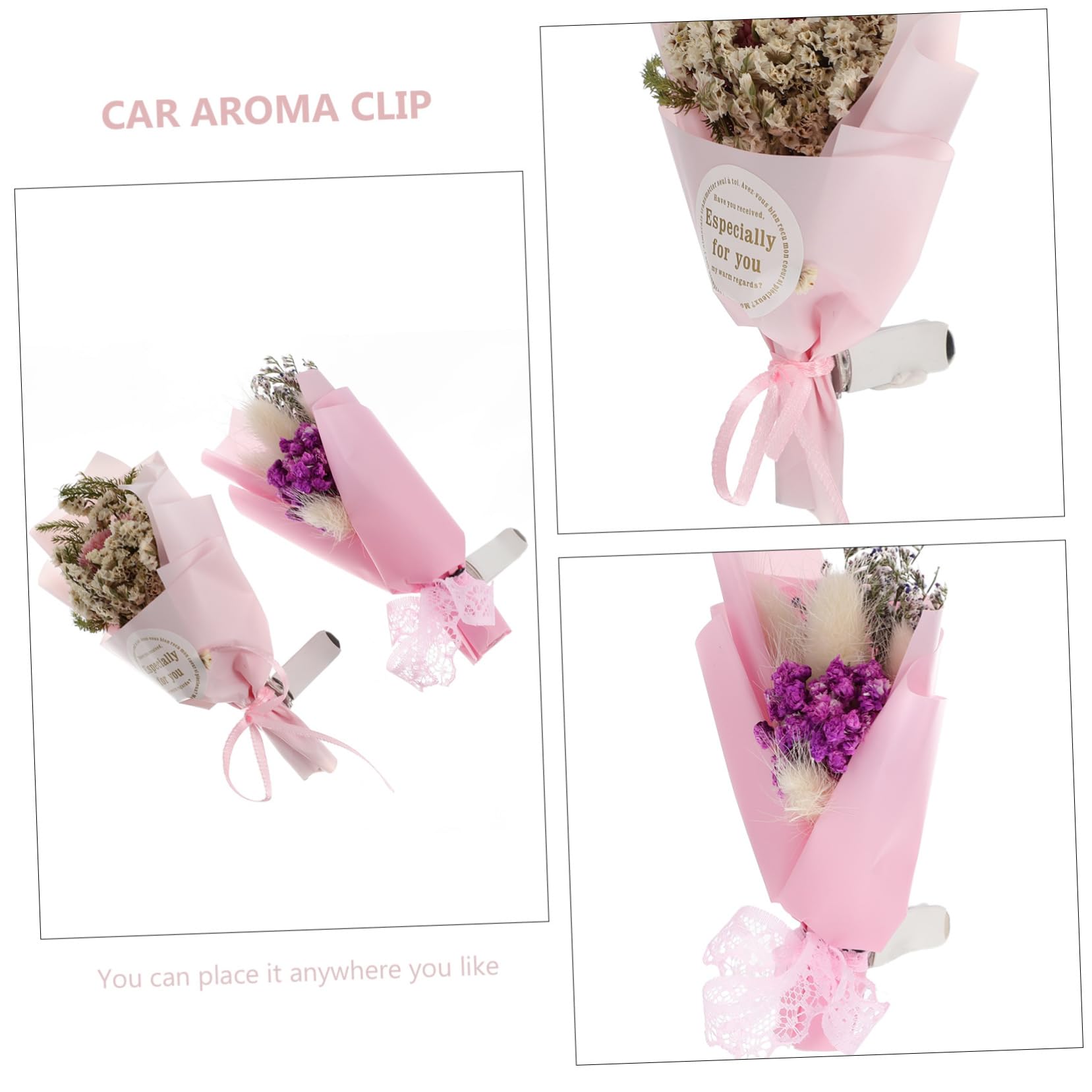 ibasenice 3 Set Di Clip Per Profumo Floreale Per Auto Sfiato Per Profumo Per Auto 2 Pezzi*3