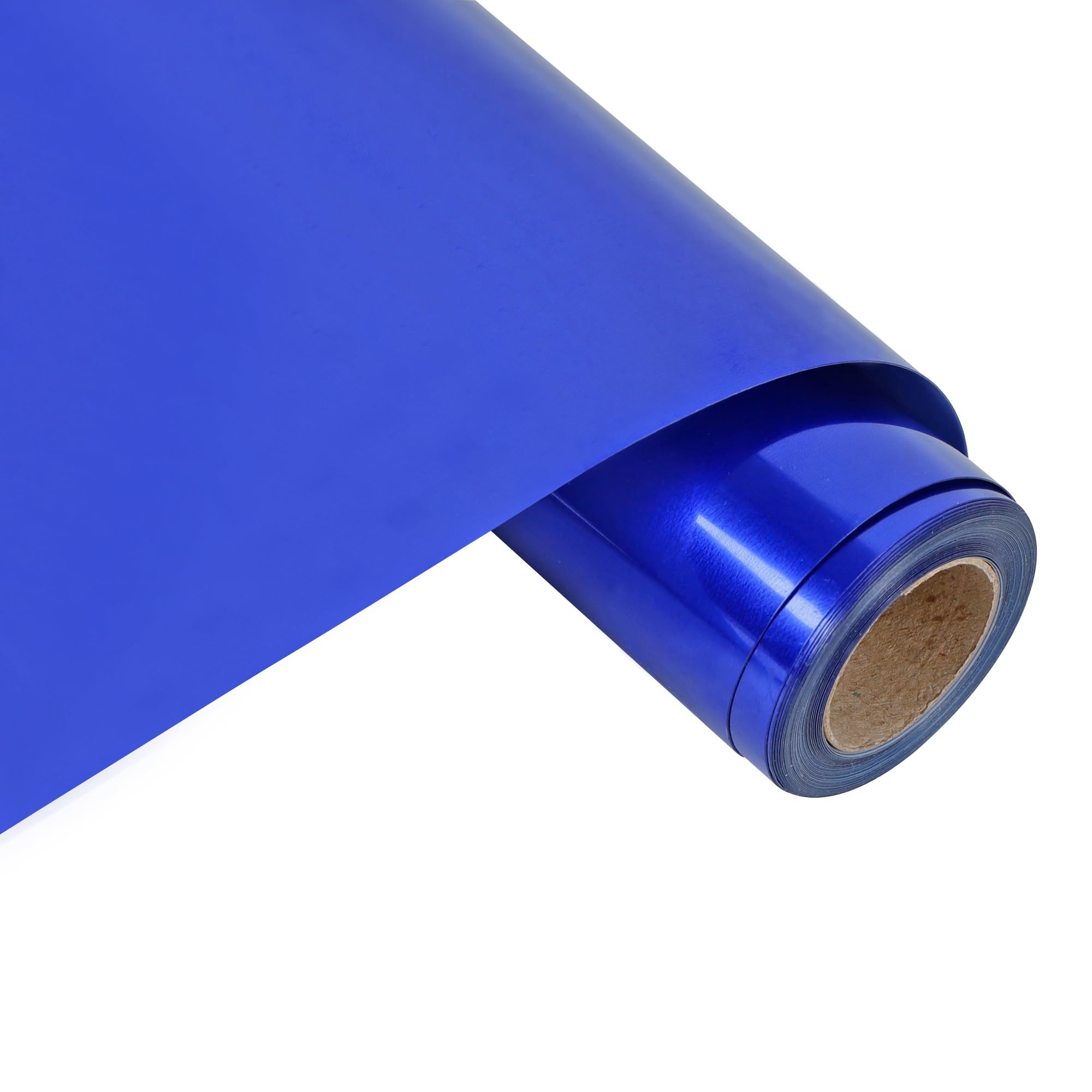 RENLITONG Shiny Blue PU Stretch Metallic Foil Heat Transfer Vinyl HTV 12 Inch x 7 feet Roll Iron on Vinyl DIY for T-Shirt Clothing Heat Vinyl for All Cutter Machine Glossy(Shiny Blue, 7ft)
