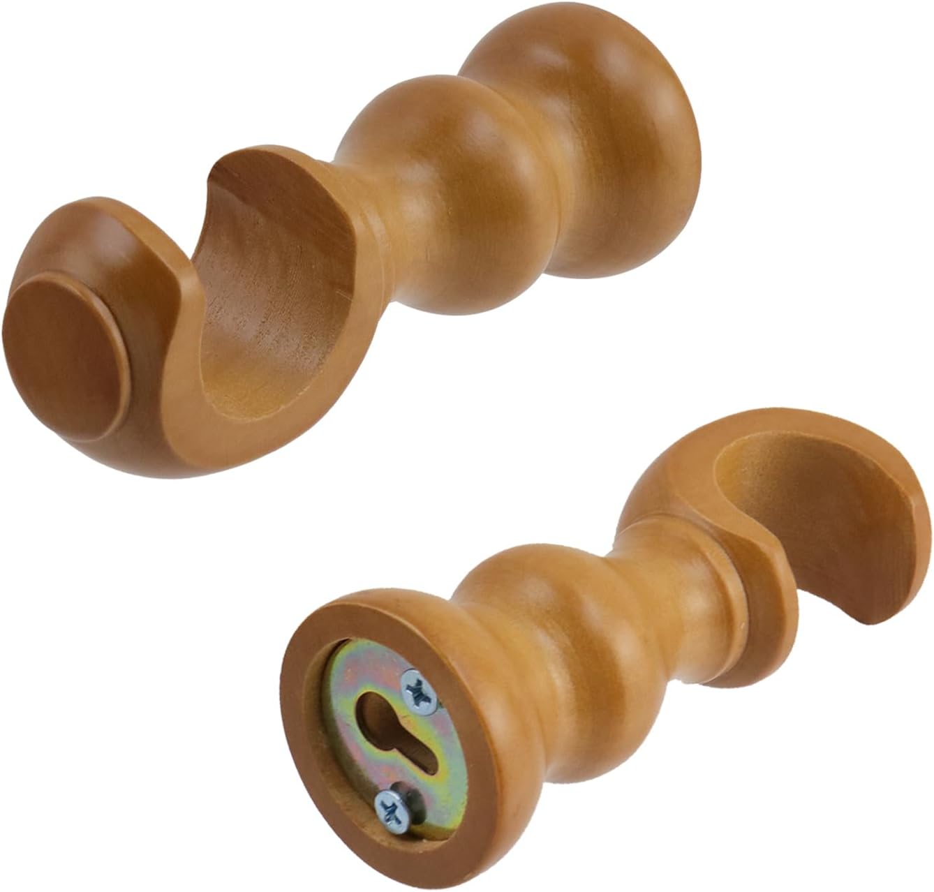 T Tulead Wood Curtain Rod Bracket Drapery Curtain Single Bracket Wooden Rod Brackets Curtain Rod Holder Pack of 2 with Screws