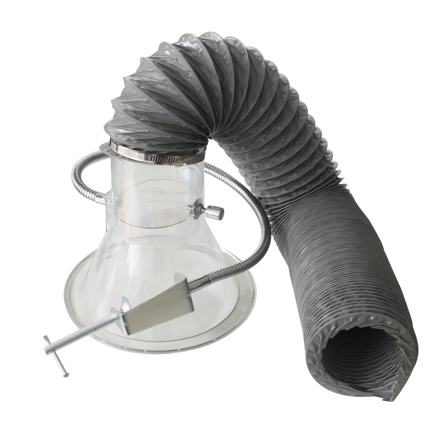 Extractor campana extractora de humos de soldadura industrial para soldadura brazo extractor laboratorio sistema de extracción de aire purificador de humo (100-230 mm con tubo de PVC de 2 m)