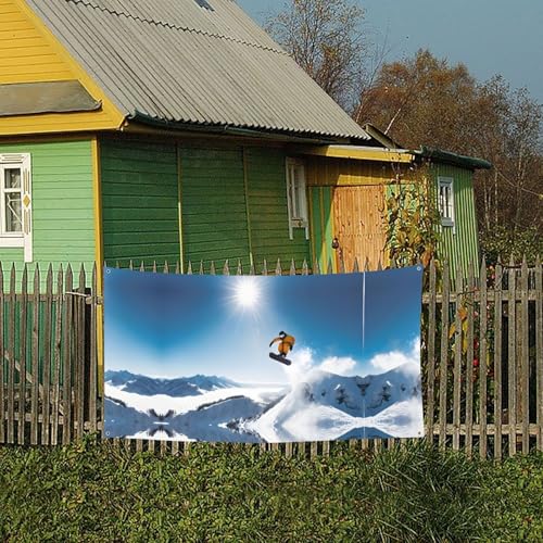 MINDBBDFJ Snowboarding Print Banners And Signs For Outdoor/Indoor,Personalized Banner Customizable Parties Halloween Banner (180x90cm)4