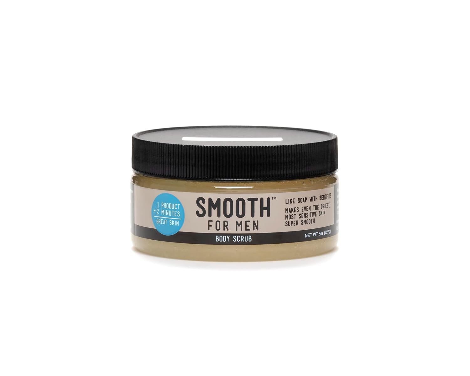 Smooth for Men Vanilla Body with Emu Oil Cleansing Exfoliating Moisturizer - Formulated for Sensitive Skin, Eczema, Dry Skin, Psoriasis, Keratosis Pilaris