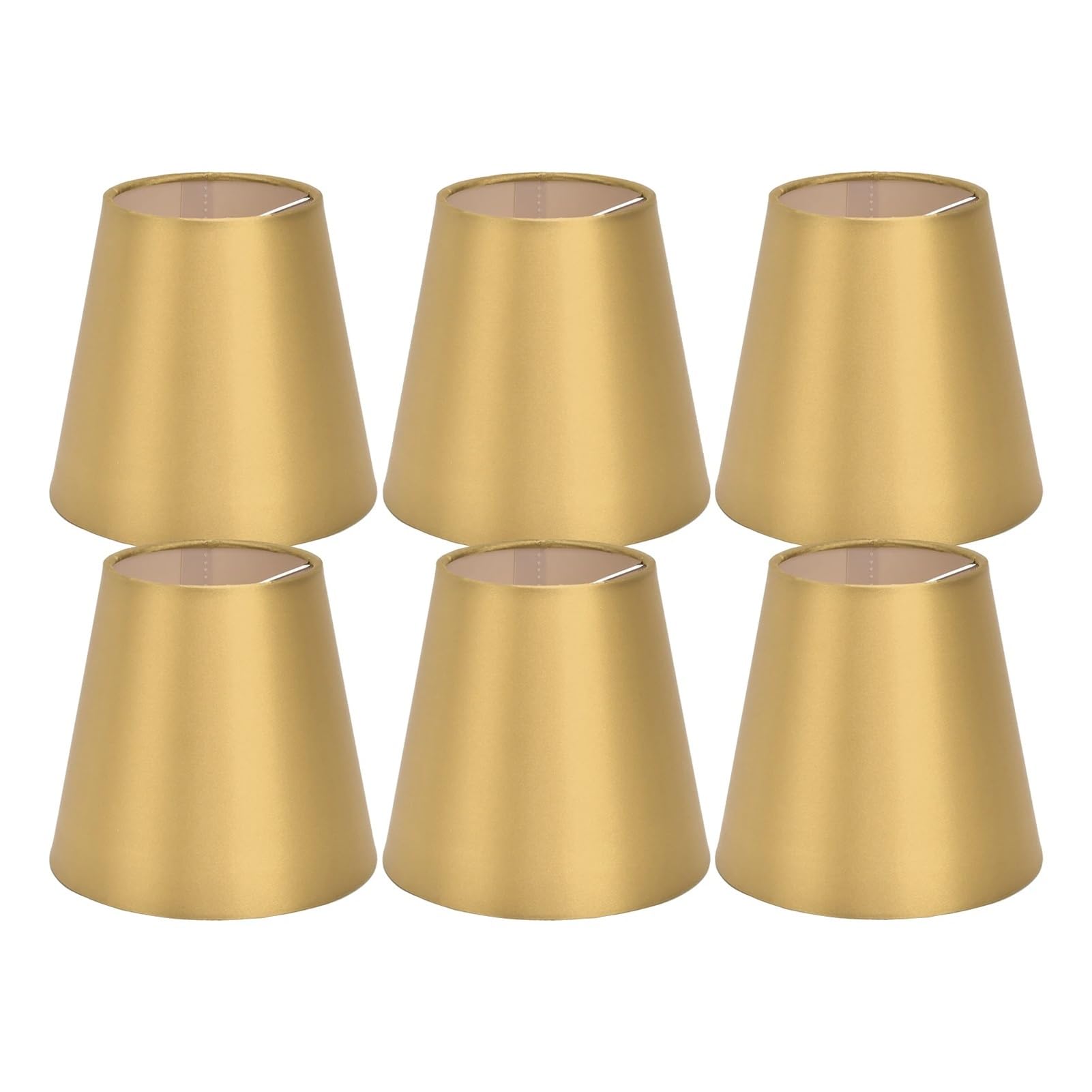 Rrypbovg Gold Lampshade 6Pcs E14 Lamp Shade Fabric Lampshade Table Lamp Ceiling Lamp Shade Cover For Bedroom Living Room Halls Studies Hotels