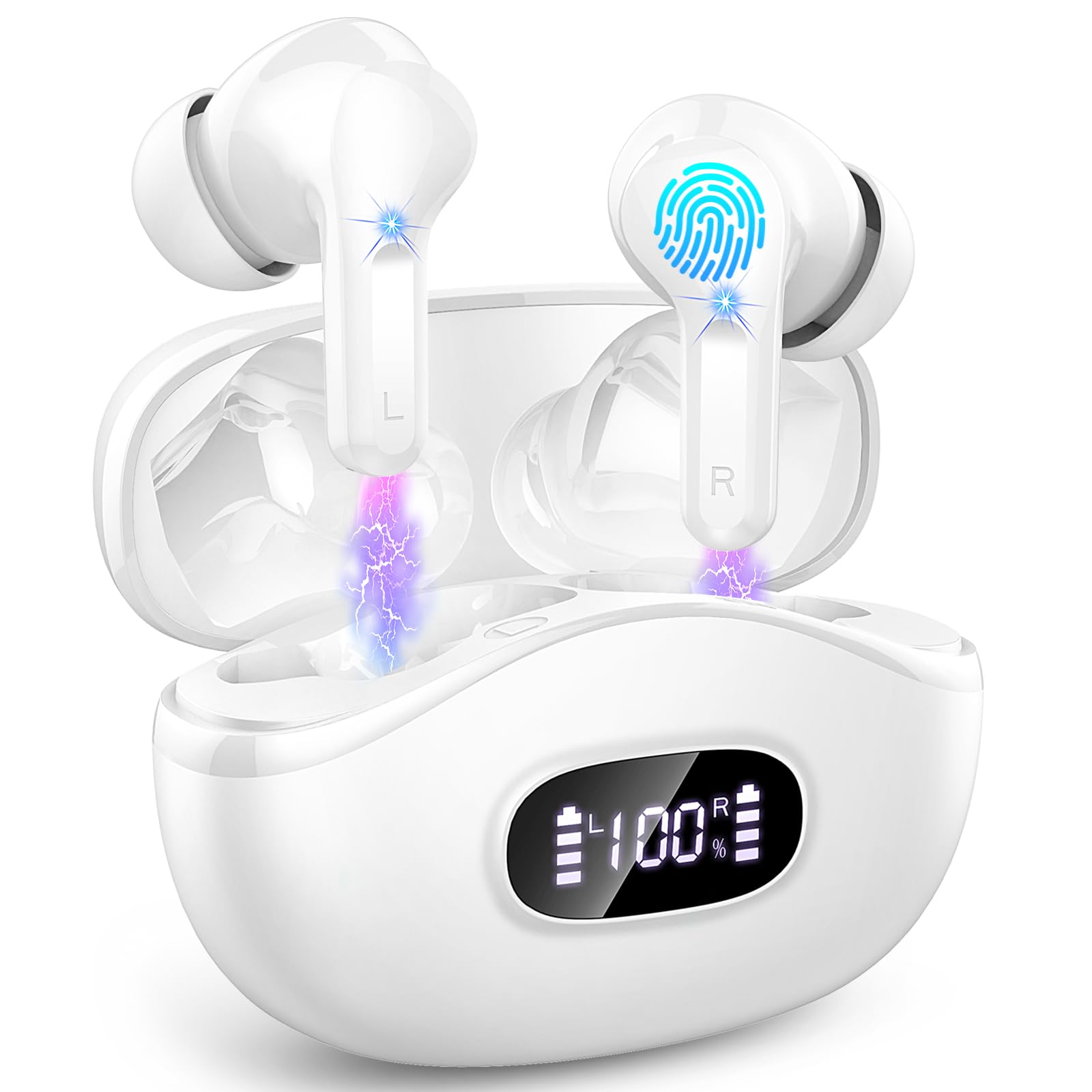 Wireless Earbuds, Bluetooth 5.3 Headphones Deep Bass HiFi Stereo, New Ear Bud wi