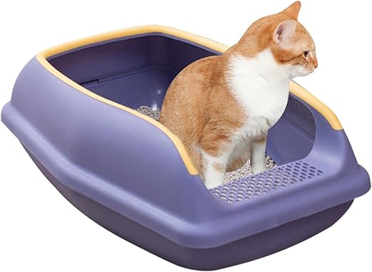 Cat Centre Katzenklo Ecktoilette XL - Blaue Katzentoilette 58x48cm