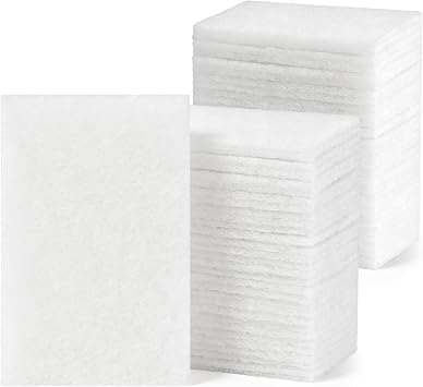 48 PCS White Scour Pads Non Scratch Non Woven Multipurpose Abrasive Scrubber Sponge for Multi Surface Cleaning Polishing 4 x 6 inch