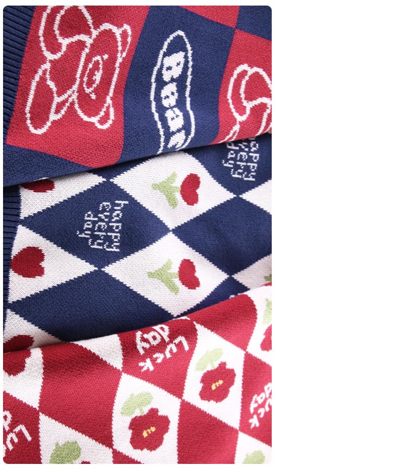 Baby Boys Girls Knit Sweater Long Sleeve Floral Diamond Grid Letter Oversized Sweatshirt Warm Fall Winter Clothes (Blue,130/5-6 Y,Unisex,Big Kid,US,Age,5 Years,6 Years)