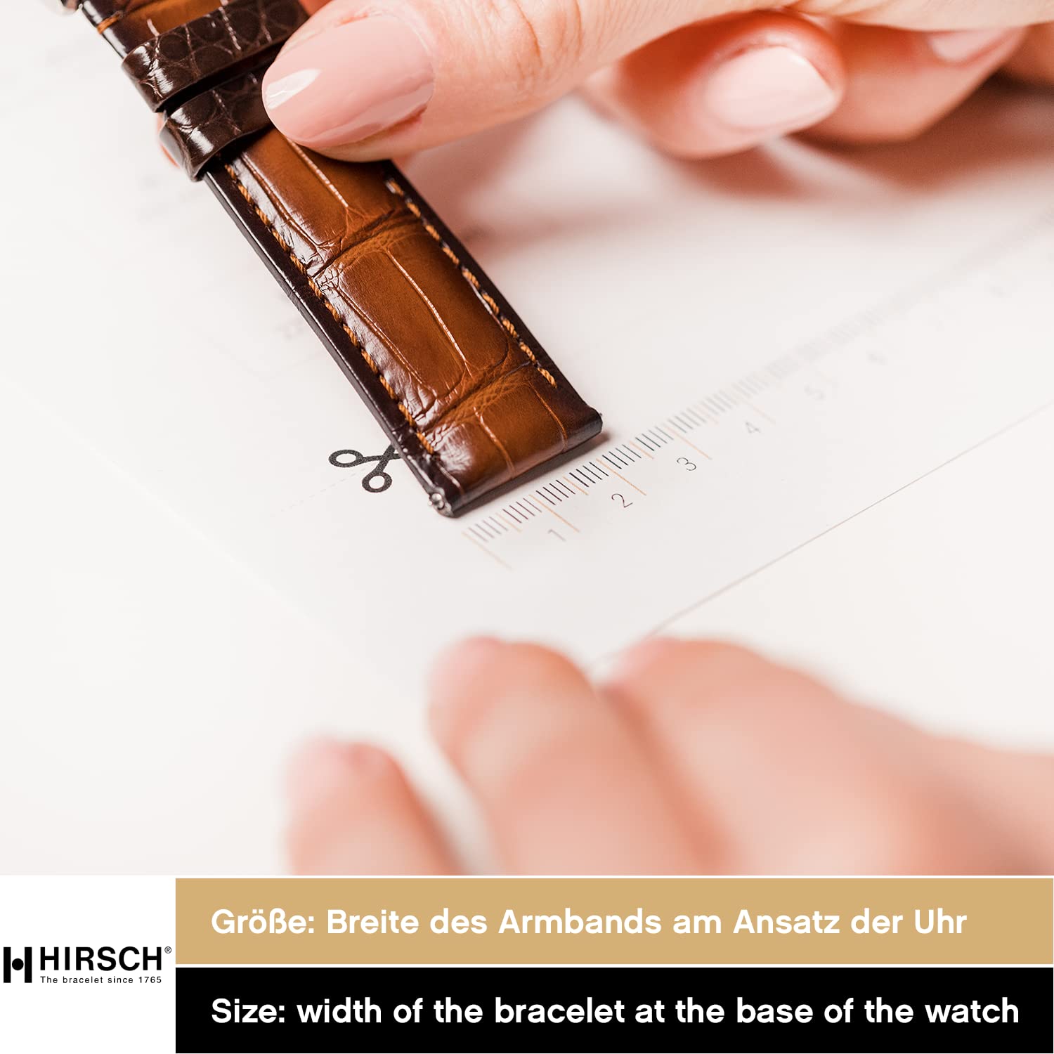 Bracelet de montre HIRSCH Osiris Nubuk - Bracelet de montre en cuir de veau naturel