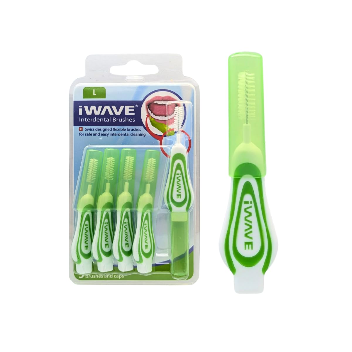 iWave Interdental Brushes Green 0.80mm – 5 Per Pack