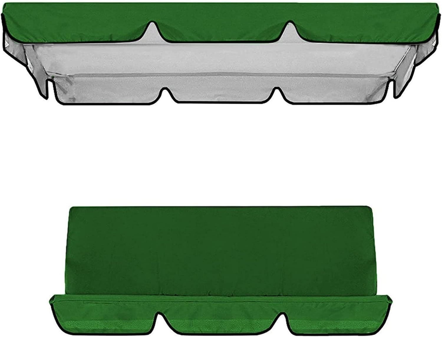 Patio Swing Canopy Waterproof Top Cover Set, Replacement Canopy Cover for Swing Chair Awning Glider 2/3-Seater, Outdoor Garden Furniture Covers All Weather Protection