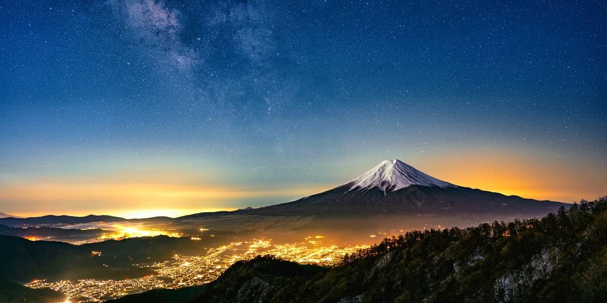 競売 【特大上下2枚仕様】日の出と富士山のツーショット パノラマX版