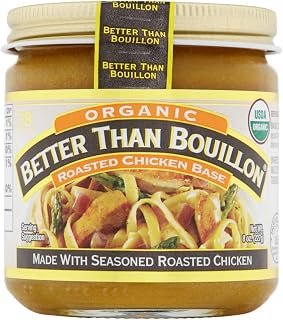 Better Than Bouillon Organic Roasted Chicken Base - USDA Organic, 38 Servings, 8oz Jar for Soups & Stews