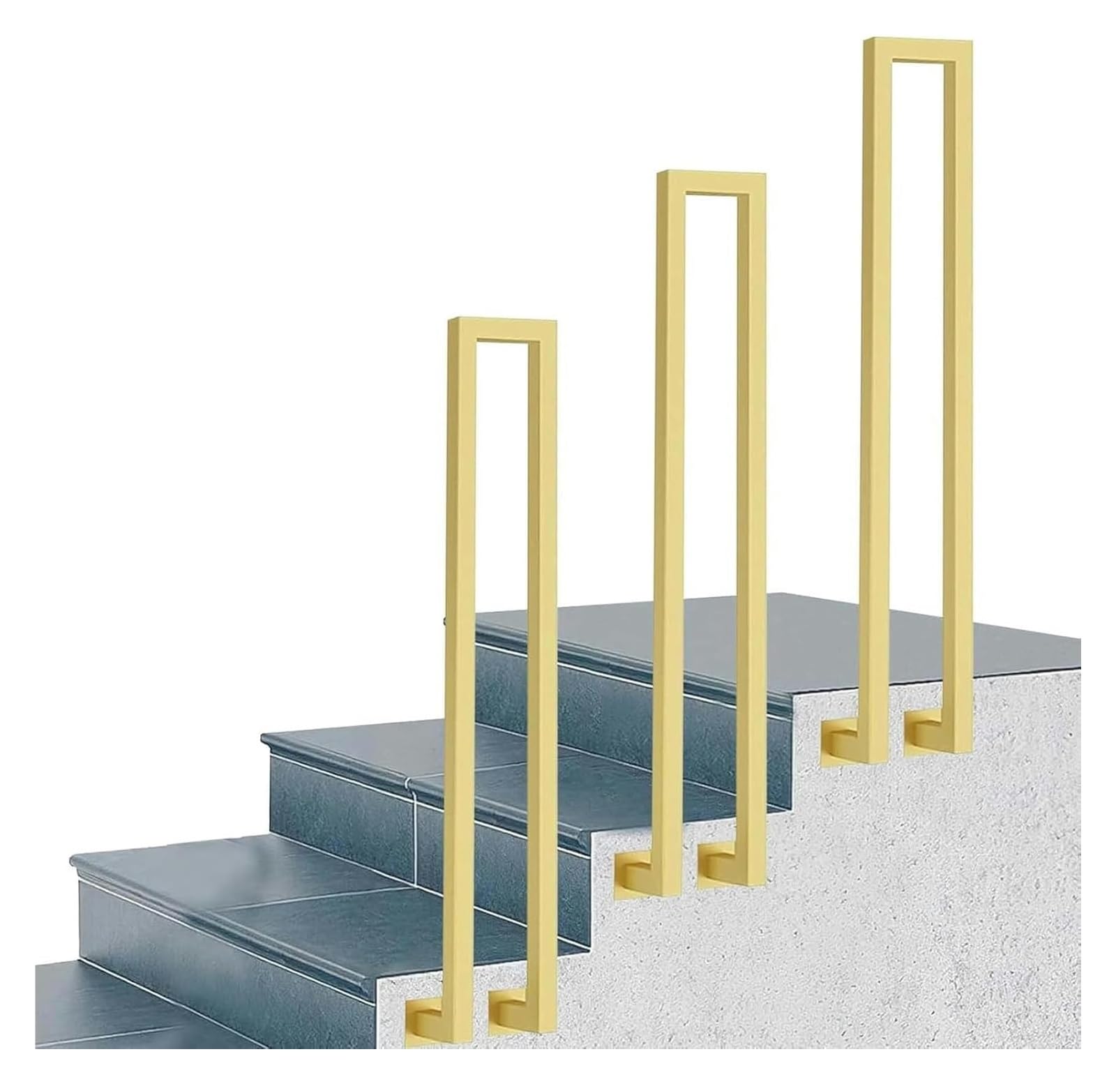 Barandilla de escalera de hierro duradera pasamanos exterior de metal