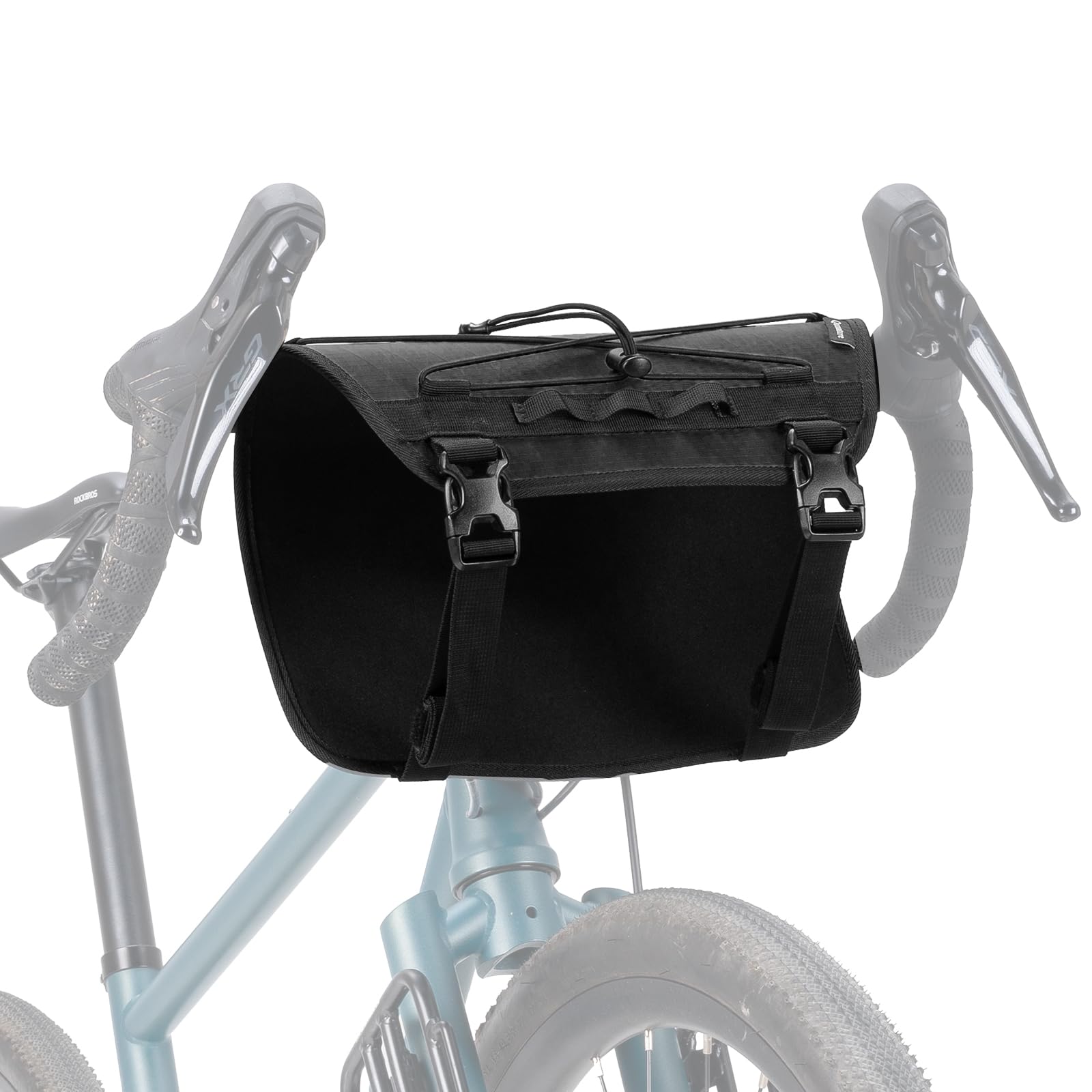 ROCKBROS Bike Handlebar Harness for Bikepacking, Front Rack System with Flexible Mounting Options, Large Capacity, Fits Dry Bags 3-12L (Black)