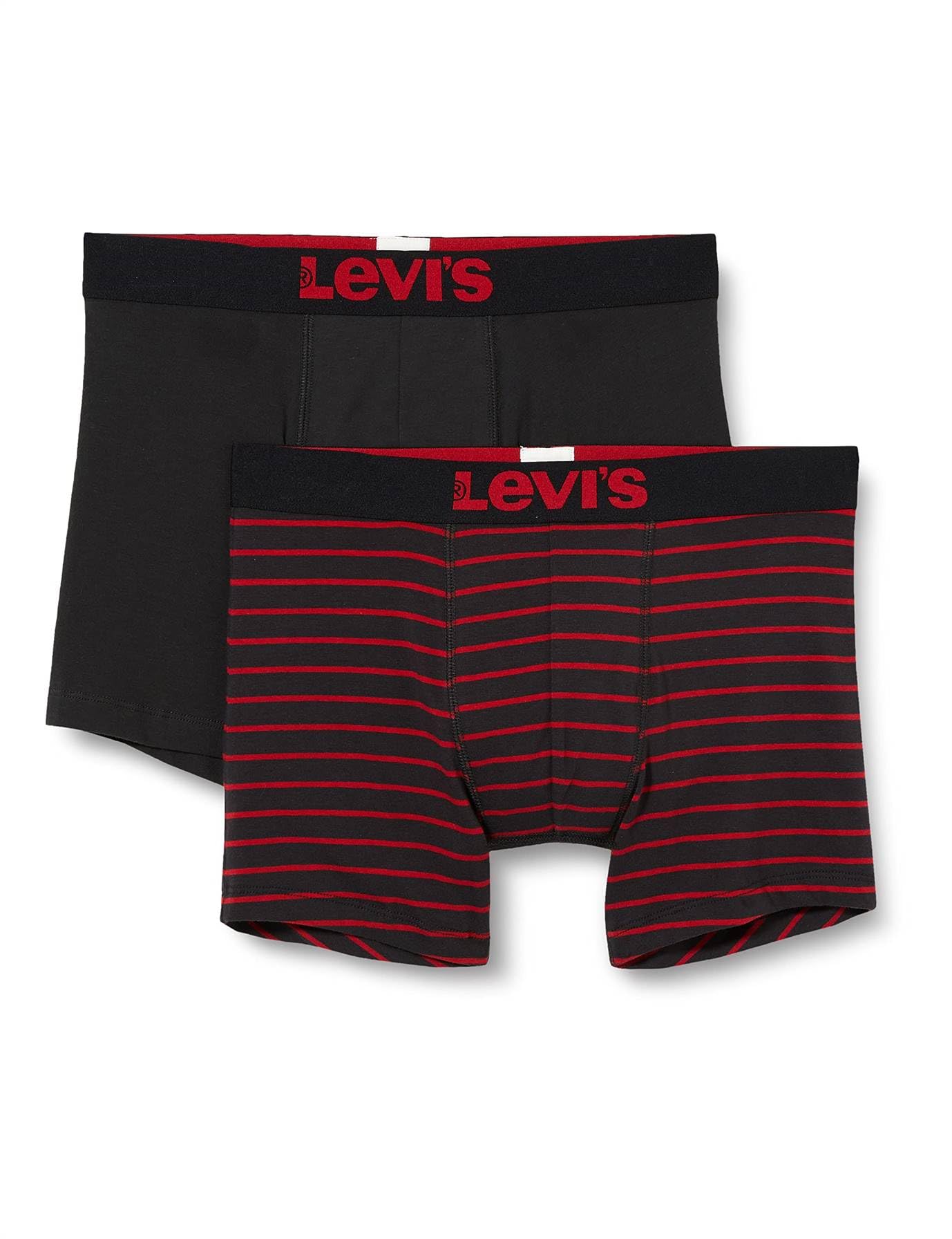 Levi's - Men's Underwear - Boxer Shorts - Vintage Stripe YD (2-Pack) - Red/Black - XXL