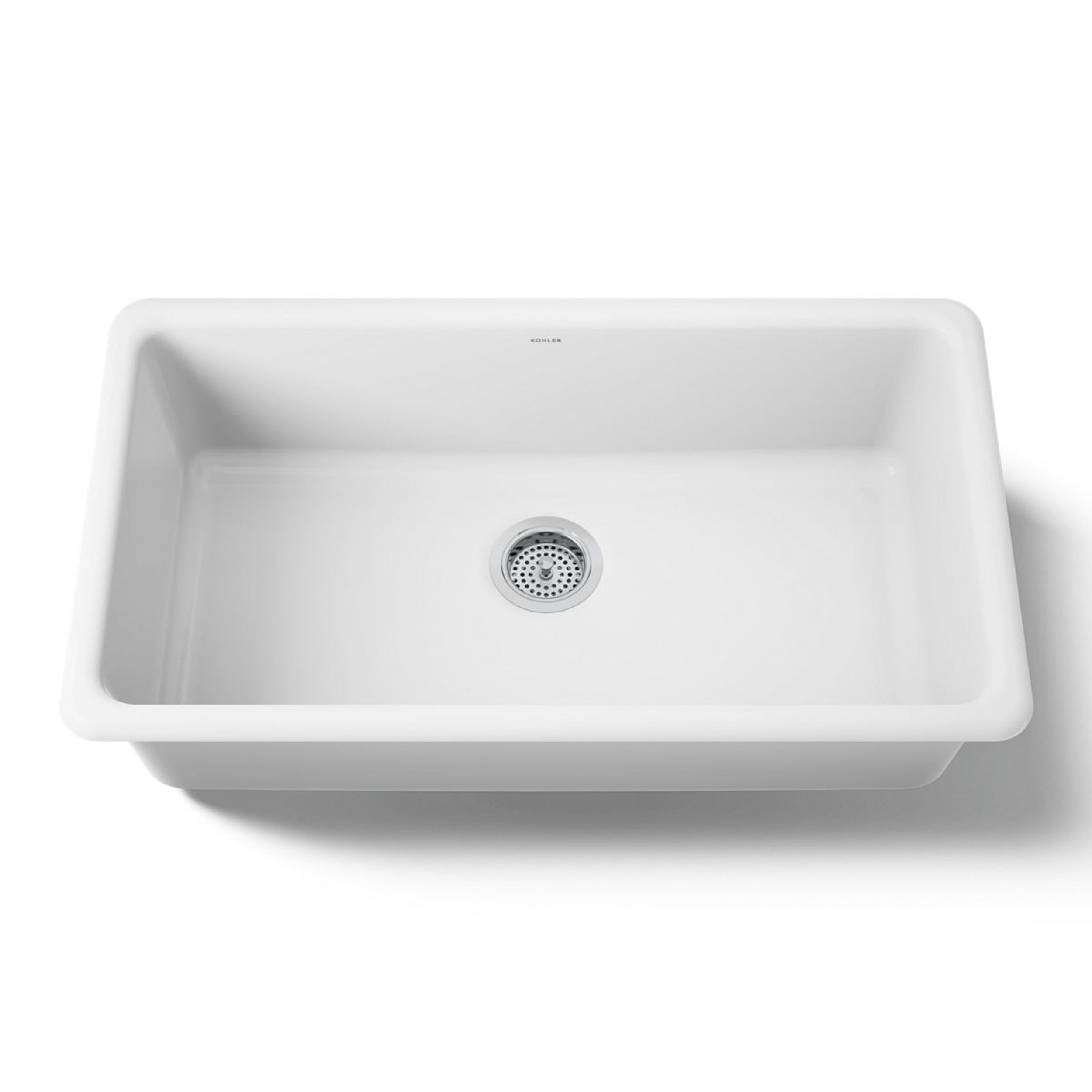Photo 1 of KOHLER Iron/Tones® 33" Top-/Undermount Kitchen Sink, Single Bowl Kitchen Sinks, K-5707-0, White